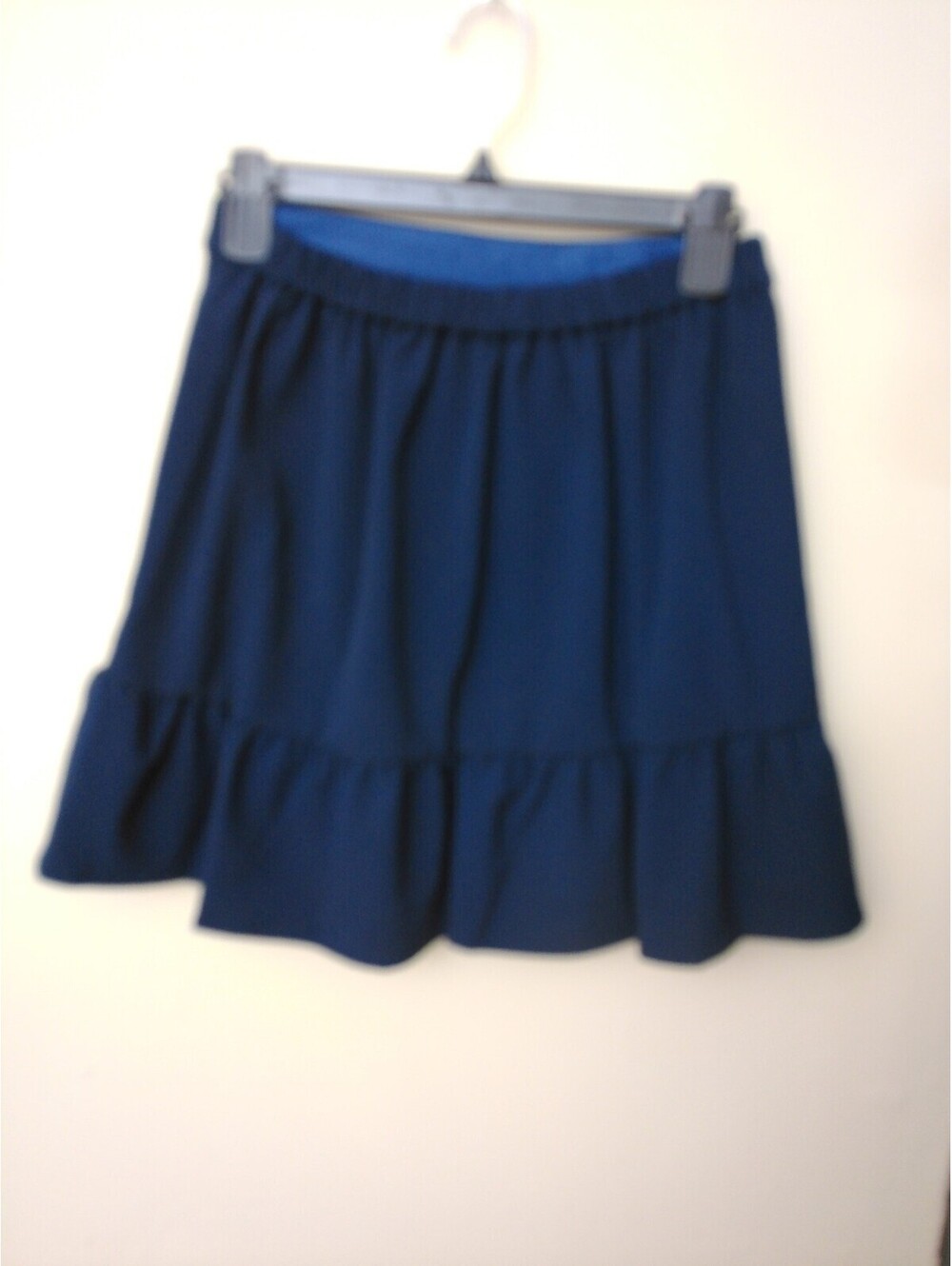 NWT J.Crew Mercantile Skirt Womens Size‎ 4 Navy Blue Pull On Ruffle Hem Mini